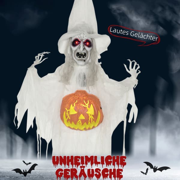 Halloween-spökdekoration med rörelsesensor och LED-lampor