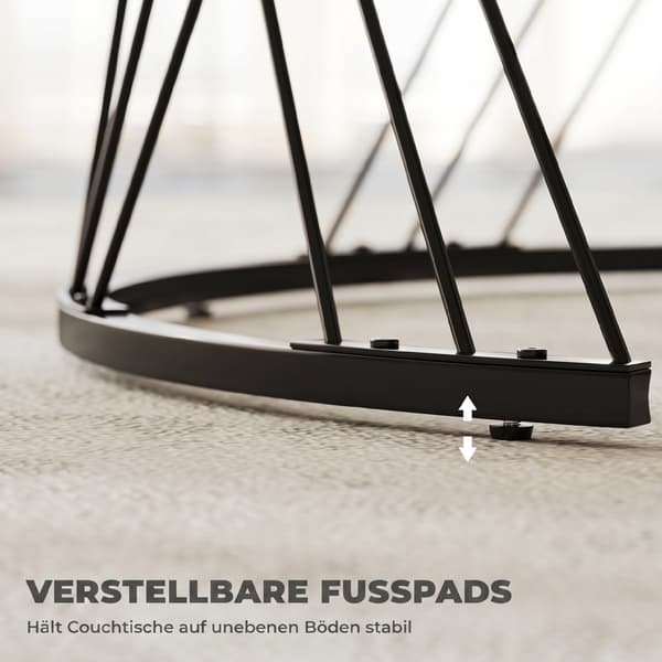 Runda hopfällbara soffbord – Marmorlook, grått och vitt