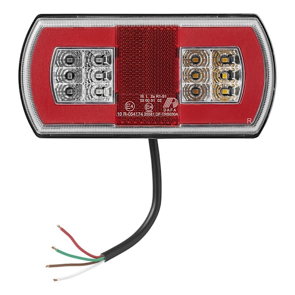 Baglygte 5 funktion 225 x 105 mm 43LED højre