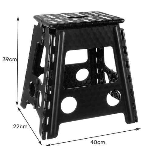 Foldetaburet sort og hvid 39cm