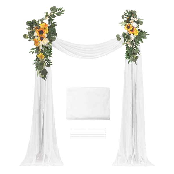 Konstgjorda bröllopsbågsblommor med 6,5 meter drapering, 3-delat