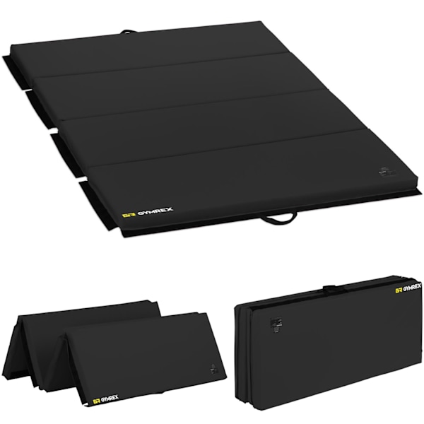 Sammenfoldelig genoptræningsgymnastikmadrasmåtte 200 x 120 x 5 cm sort