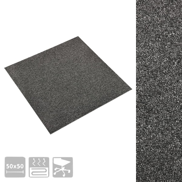 Piastrelle tessili 20 pz 5 m² 50x50 cm antracite