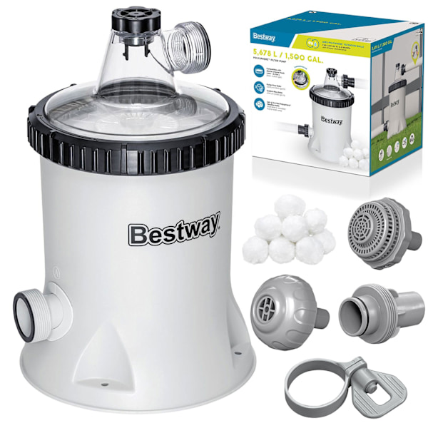 Allassuodatinpumppu 5678 l/h + Bestway 58870 suodatinpallot