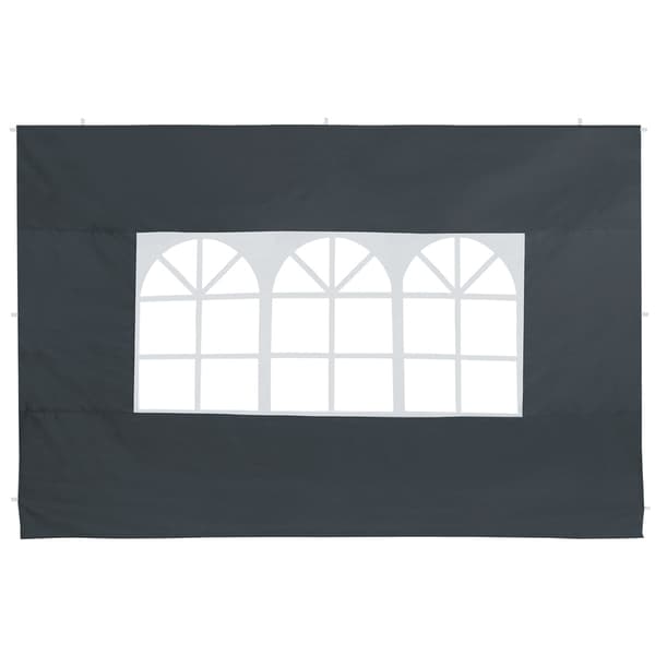 Sidepaneler til pavillon, 2-pak, antracit, 3x2m, lynlås og vindue