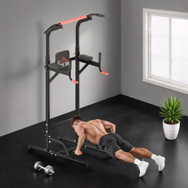 Justerbart krafttorn med pull-up-stång och dipstation