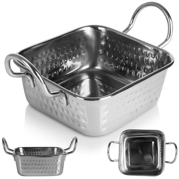Elegant serveringsfad i minigryde af rustfrit stål