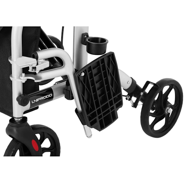2-i-1 rehabiliteringsrollator med kørestolsfunktion, foldbar med taske op til 136 kg