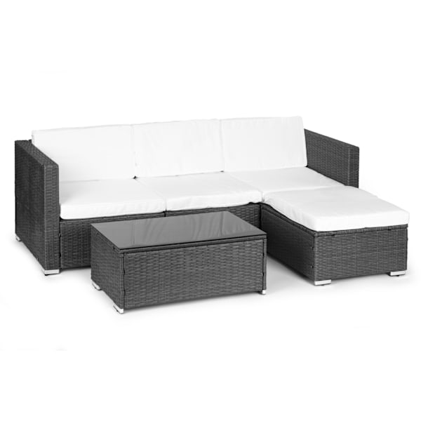 Havemøbelsæt med rattanlignende finish – Modulær hjørnesofa og bordgrå MultiGarden