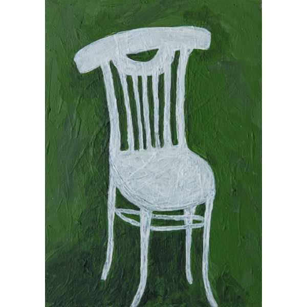 Whte Chair On Green - 30x40 cm