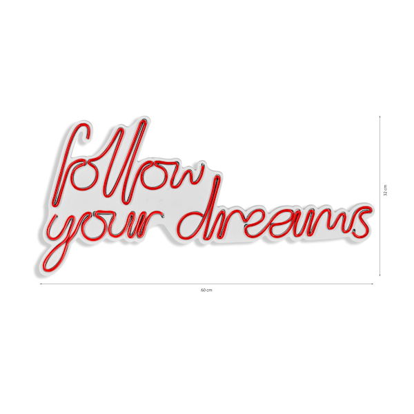 Dekorativ Plast Led-belysning Follow Your Dreams - Röd