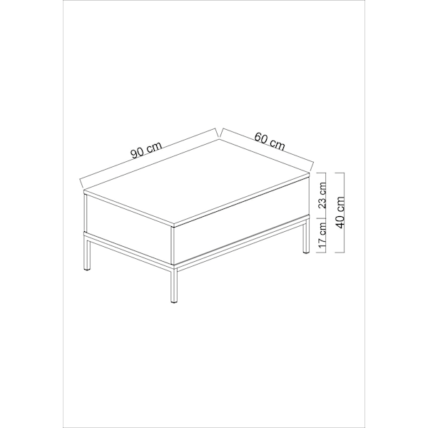 Coffee Table Lord - Svart, Vit