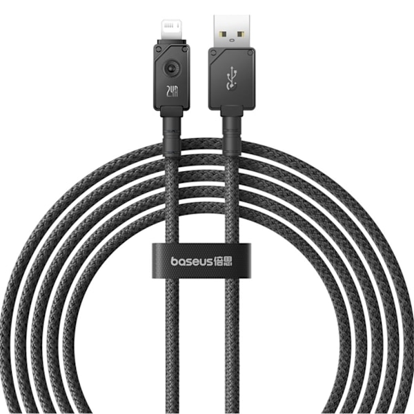 Baseus Hurtigopladningskabel USB-A til Lightning, 480mbps, 2m - Sort