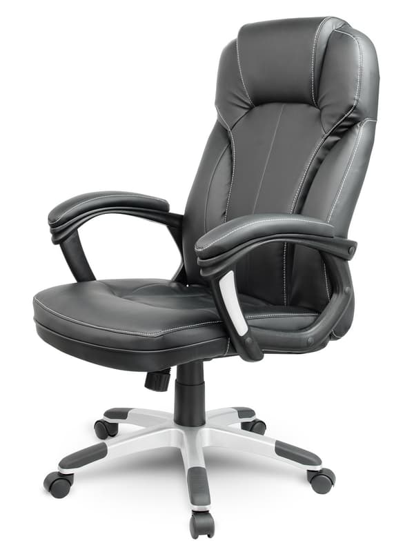 Elegant kontorstol i læder, Sofotel EG-222, sort