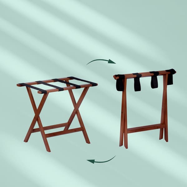 Bambus bagagehylde – Brun, foldbar, holdbar