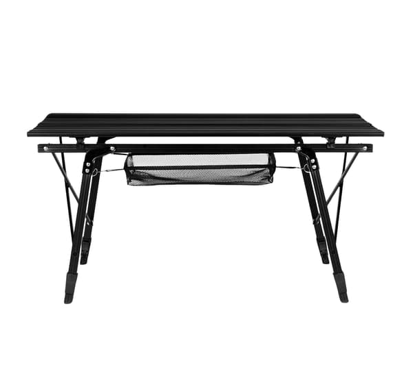 Hopfällbart campingbord, justerbar höjd, aluminium, 90x50 cm
