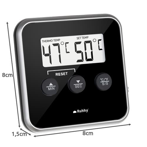 Digital kökstermometer med prob, LCD-skärm