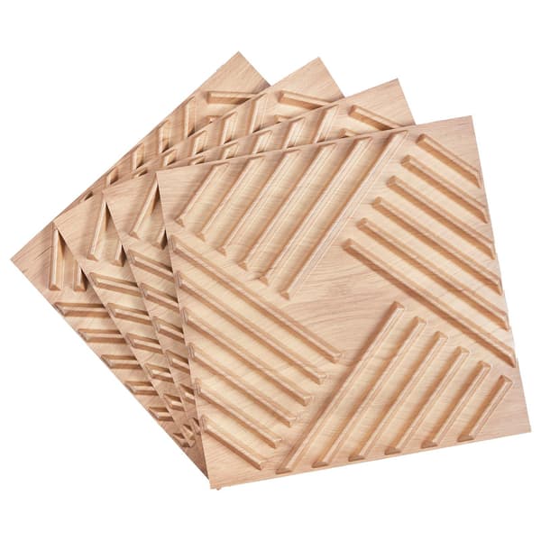 3D-väggpaneler, PVC 12-pack 47 cm, ljust trä, 28 kvm