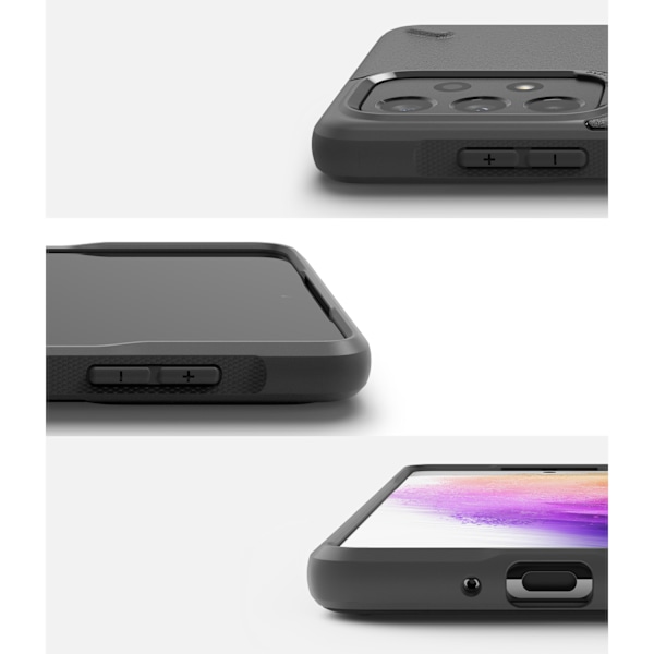Kestävä ja joustava kotelo ja kansi Galaxy A73 Onyx harmaalle