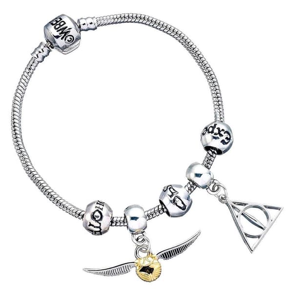 Harry Potter Snitch Berlock Armband med 3 Spellbeads, Silver