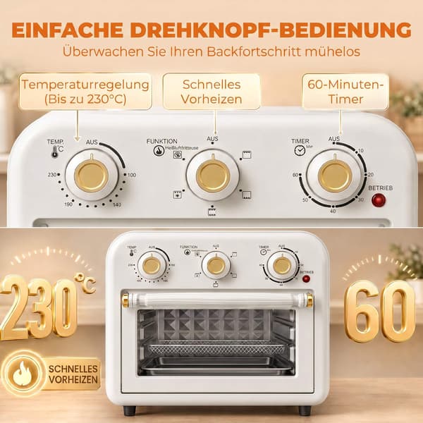12L Air Fryer Ugn, 5 Program, Diskmaskinssäker, 1200W