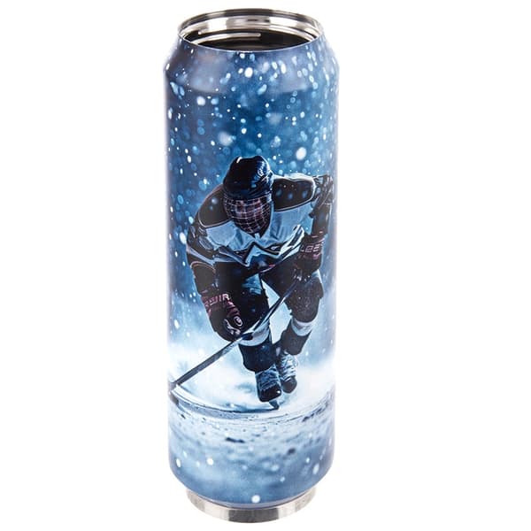 Rejsekrus 700 ml, rustfrit stål, hockeydesign