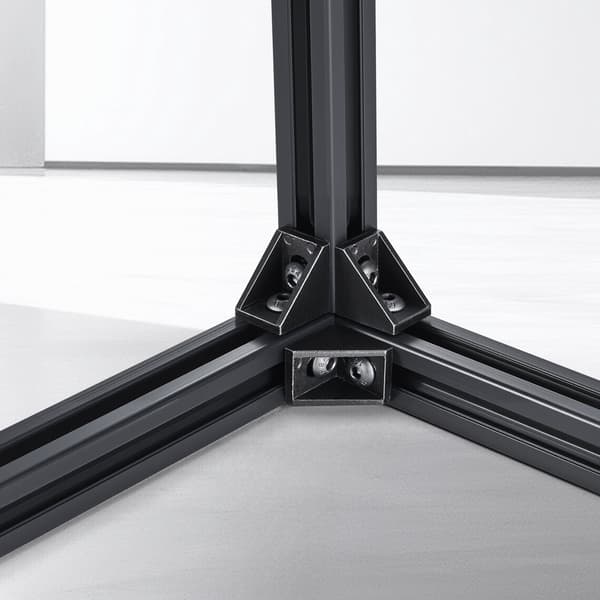 2020 T-spårs aluminiumprofil, 4-pack 1200 mm svart