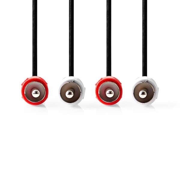 Stereo Audio kabel | 2x RCA Hanstik | 2x RCA Hanstik | Nikkelplateret | 1.50 m | Runde | Sort | Label