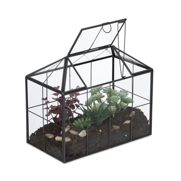 Terrarium til stueplanter – Glasdrivhus i husform