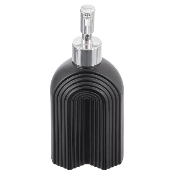 Sort sæbedispenser i glas, 320 ml – moderne design