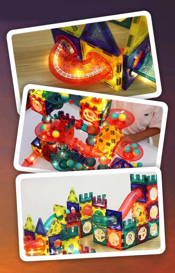 Magnetisk LED-kuglebane – 166 dele, 3D-bygning
