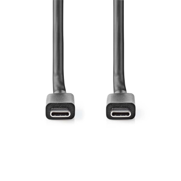 USB-kabel | USB 3.2 Gen 2x2 | USB-C™ Han | USB-C™ Han | 100 W | 4K@60Hz | 20 Gbps | Nikkelplateret | 1.00 m | Runde | PVC | Sort | Box