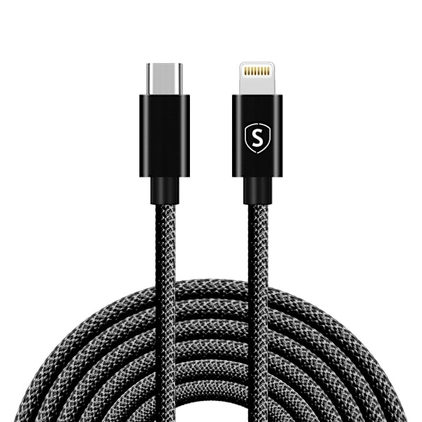 SiGN USB-C til Lightning-kabel 20W, 3m - Sort