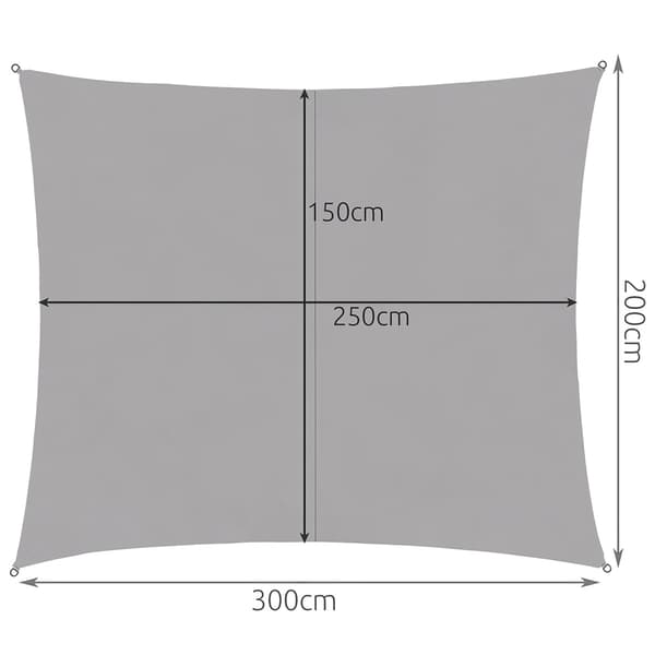 Skyggesejl 3x2m - grå Gardlov 23162