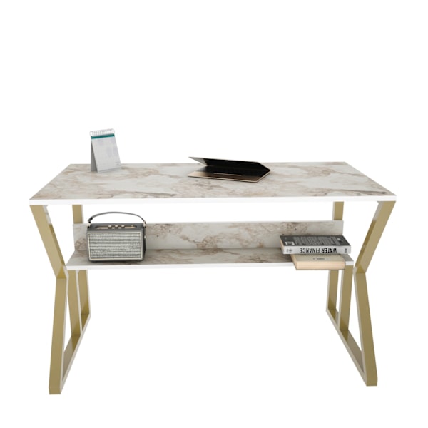 Study Desk Wake - valkoinen, kulta