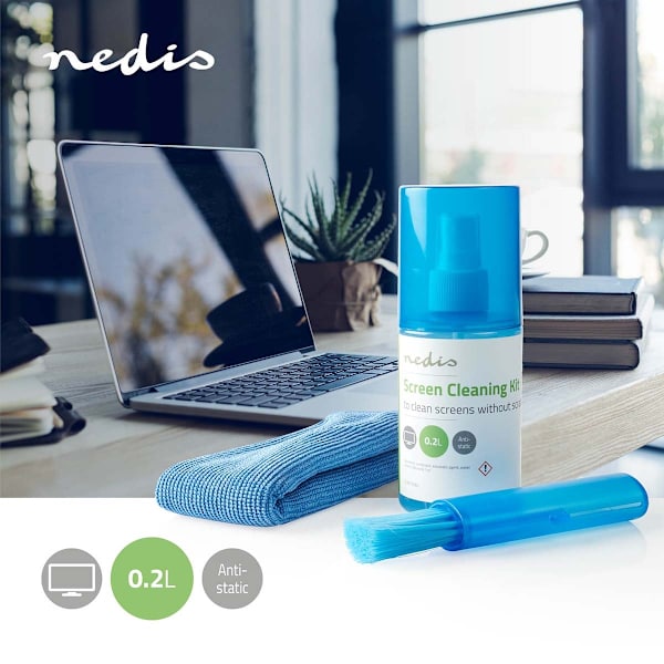 Skræmrens | Spray | 200 ml | Notebook / Smartphone / Tablet / TV Skærm | Klud inkluderet