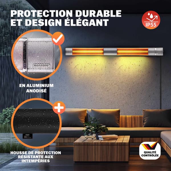 3000W Silver Infraröd Terrassvärmare, Utomhusbruk