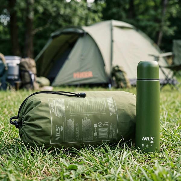 Campingmåtte med indbygget pumpe, 10 cm tyk