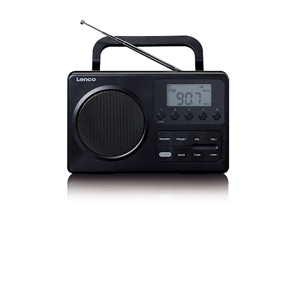 MPR-035BK Kompakt bærbar FM-radio med LCD-skærm Sort