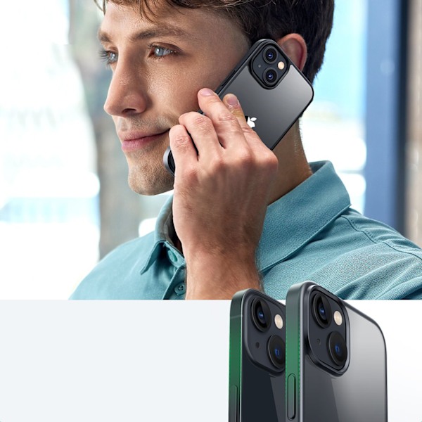 Stivt etui med gelramme og indbygget stativ til iPhone 14 sort