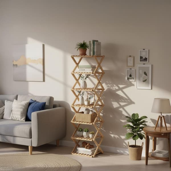 Sammenklappelig bambus skohylde – Pladsbesparende, vertikalt design