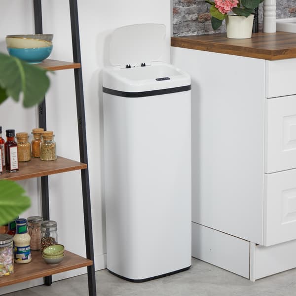 Stor stålkøkkenspand med automatisk sensor
