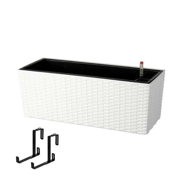 Balkongrotningplanter med vattennivåindikator, vit