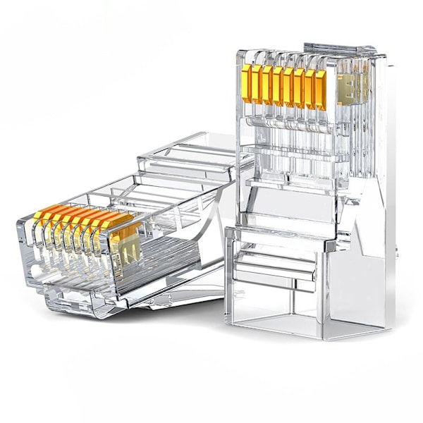 RJ45 spetsplugg 8P8C Cat 6 transparent SET med 10 st