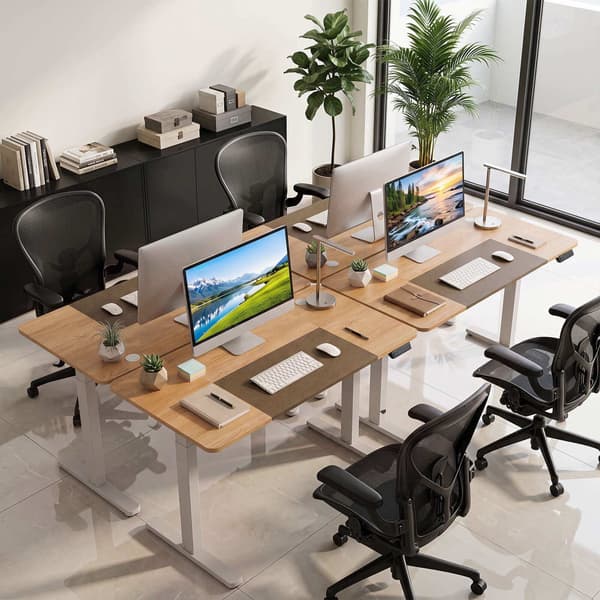 Elektrisk højdejusterbart skrivebord, 140x60 cm, LED-styring