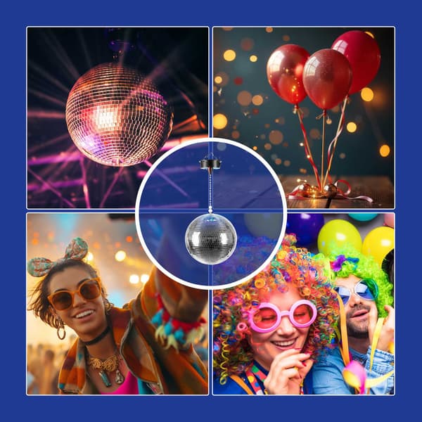 20 cm discokula med motor och LED-lampor