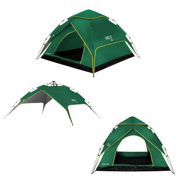 Campingtält, 3-personers, 3000 mm vattentätt