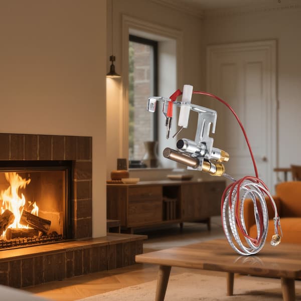Pilotmontering för naturgaskamin, termoelement, termopål