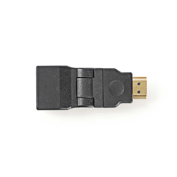 HDMI™ Adapter | HDMI™ Stik | HDMI™ Hun | Guldplateret | Swivel | ABS | Sort | 1 stk. | Konvolut