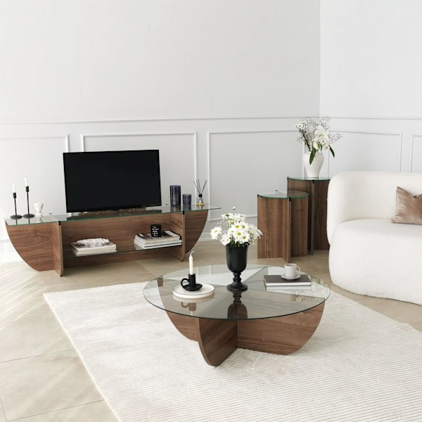 Redebord (2 stykker) Lily - Valnød